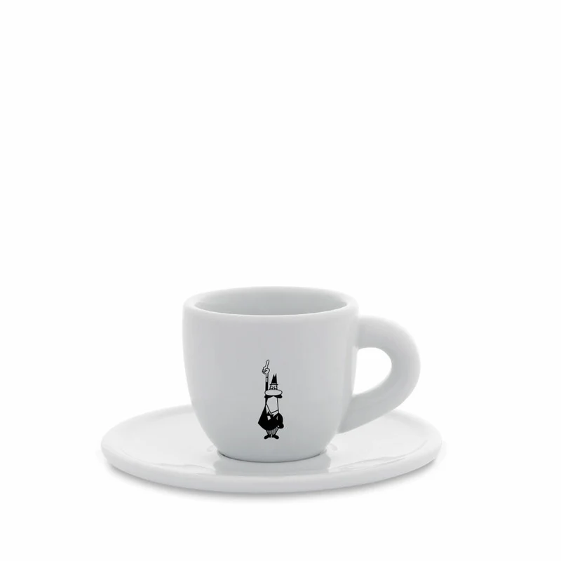 Bialetti Mokatasse Istituzionale, mit Untertasse, Moka Tasse, Espressotasse, Porzellan, 80 ml, Y0TZ097