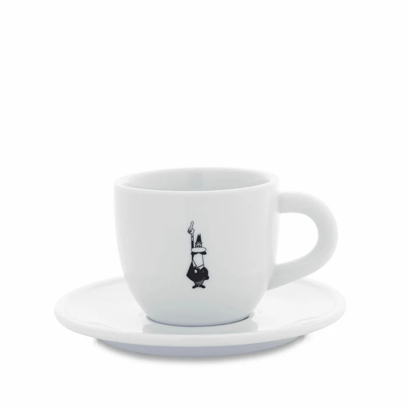 Bialetti Cappuccinotasse Istituzionale, mit Untertasse, Cappuccino Tasse, Kaffee, Porzellan, 240 ml, Y0TZ097
