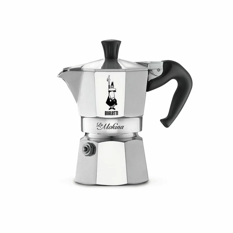 Bialetti Espressokocher Moka Express La Mokina, 1 Tasse, Espresso, Espressokanne, Kaffeebereiter, Aluminium, Silber, 40 ml, 2380