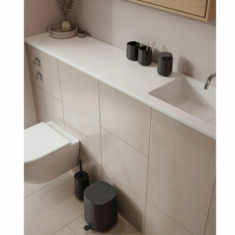 Zone Denmark Zahnbürstenbecher Time, Zahnputzbecher, Beton, Black, H 9.8 cm, 28115