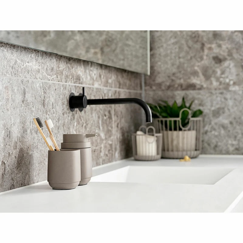 Zone Denmark Zahnbürstenbecher Time, Zahnputzbecher, Beton, Concrete, H 9.8 cm, 28124