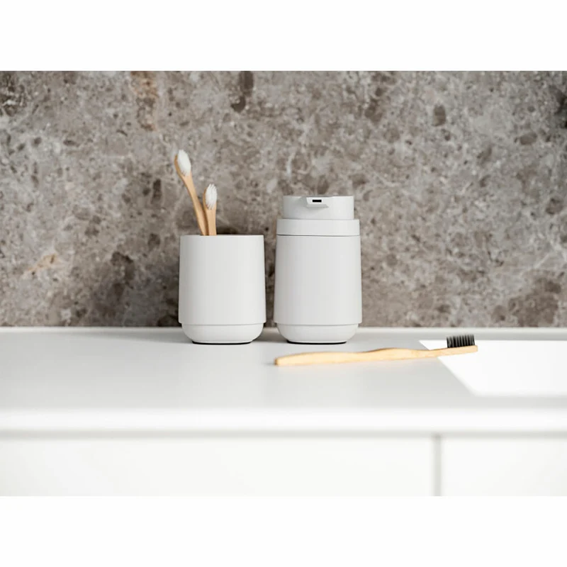 Zone Denmark Zahnbürstenbecher Time, Zahnputzbecher, Beton, Soft Grey, H 9.8 cm, 28125