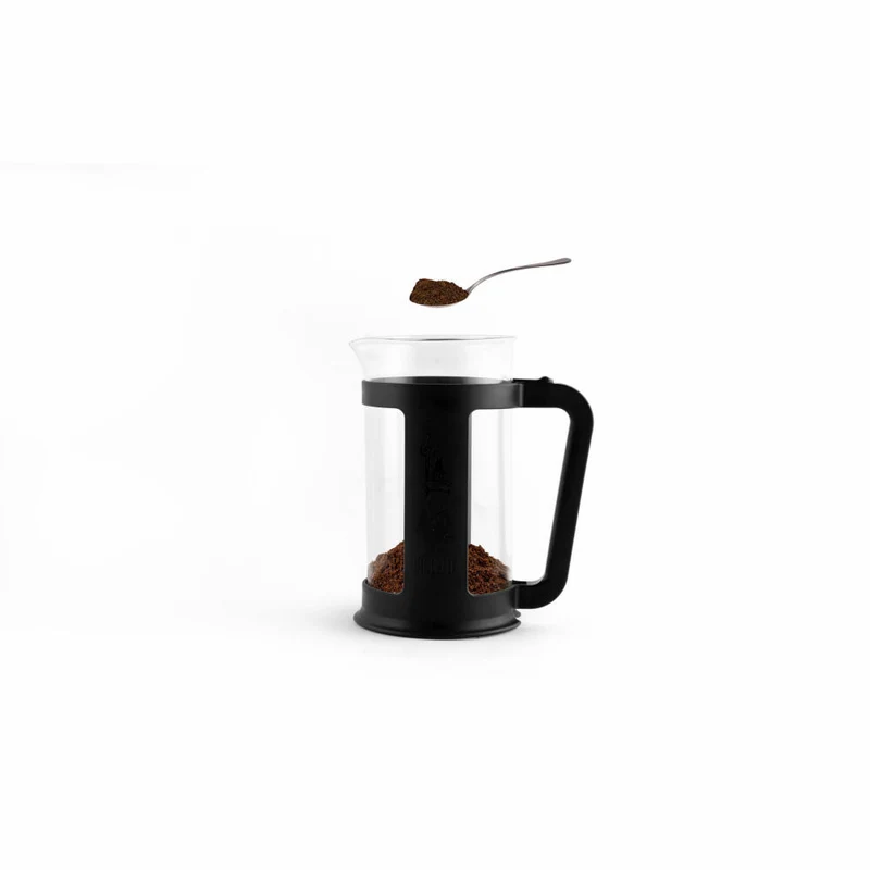 Bialetti Kaffeebereiter Smart 350 ml, Kaffeekanne, French Press, Kaffeepresse, Glas, Schwarz, 6583