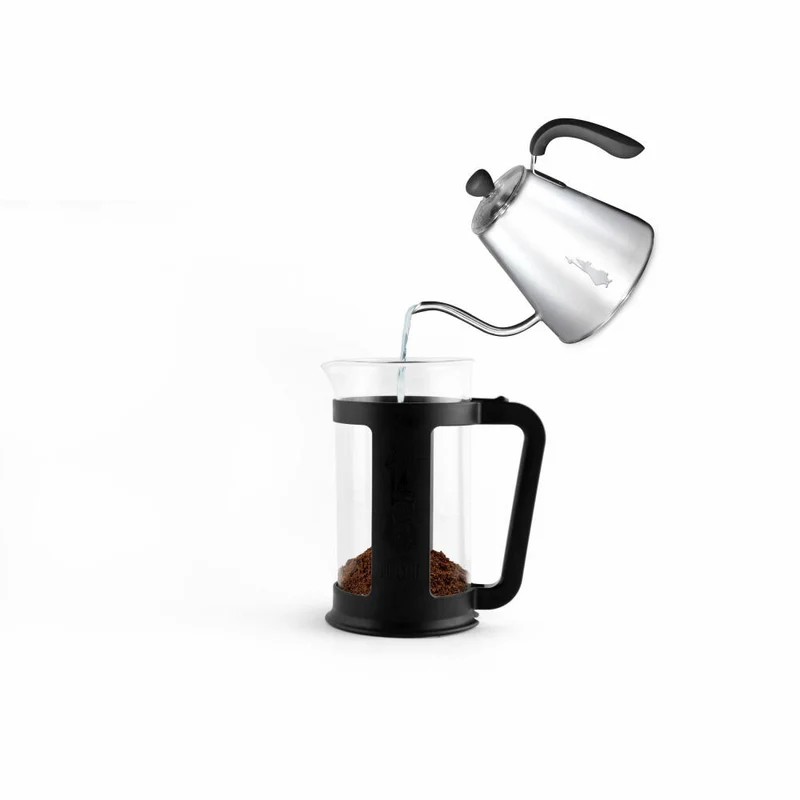 Bialetti Kaffeebereiter Smart 350 ml, Kaffeekanne, French Press, Kaffeepresse, Glas, Schwarz, 6583