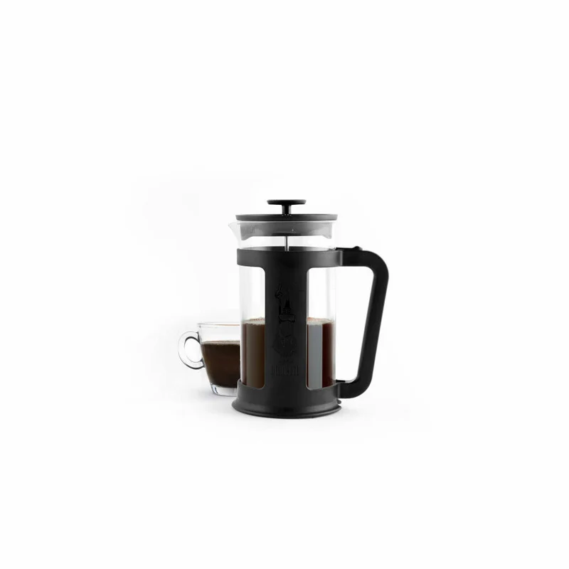 Bialetti Kaffeebereiter Smart 350 ml, Kaffeekanne, French Press, Kaffeepresse, Glas, Schwarz, 6583