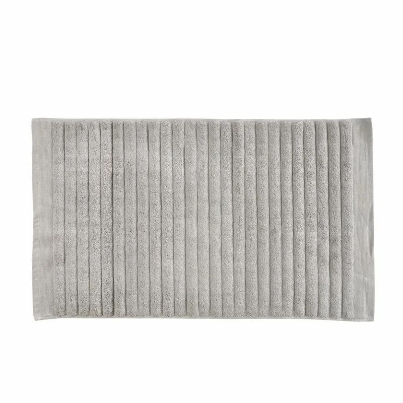 Zone Denmark Badematte Inu, Badteppich, Badvorleger, Duschvorleger, Baumwolle, Soft Grey, 80 x 50 cm, 28253