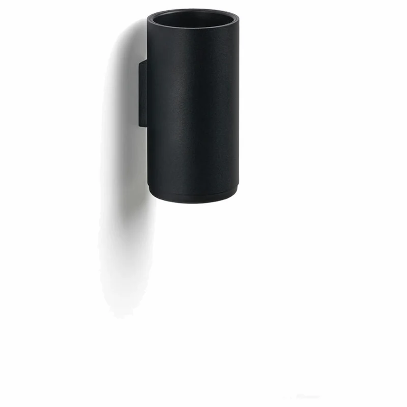 Zone Denmark Zahnbürstenbecher Rim, mit Wandhalterung, Zahnputzbecher, Aluminium / ABS, Black, H 13.6 cm, 14650