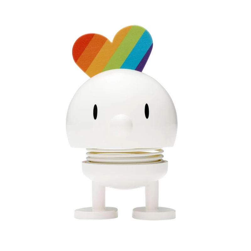 Hoptimist Rainbow Small, Wackelfigur, Wackel Figur, Dekoidee, Kunststoff, Weiß, Ø 5 cm, 26240