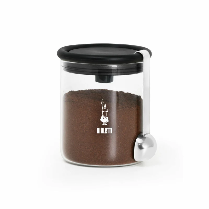 Bialetti Kaffee-Aromabehälter 2-tlg. für 250g Kaffee, Kaffeeaufbewahrung, Behälter, Dose, Glas, Transparent, DCDESIGN07