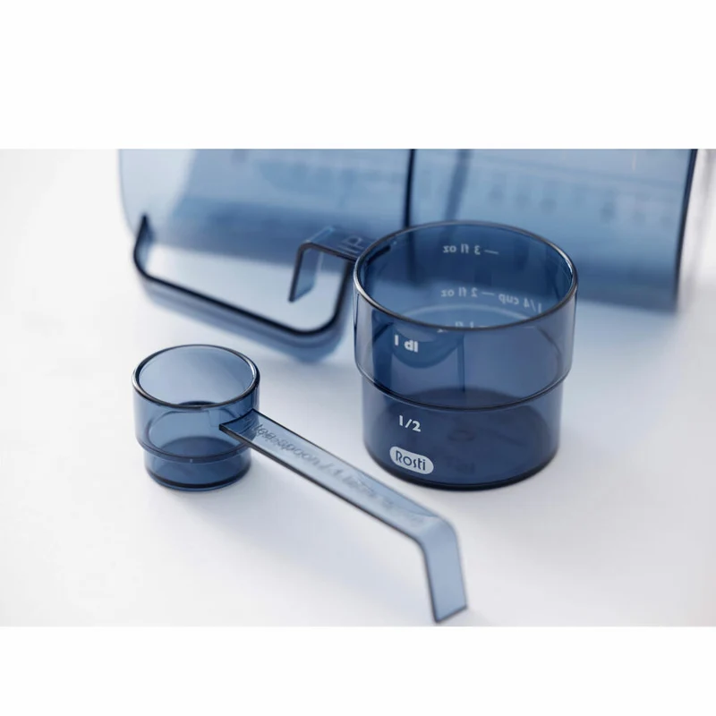 Rosti Mess-Set Mensura 3-tlg., 2 Messbecher, Messlöffel, SAN-Kunststoff, Dusty Blue, 25893