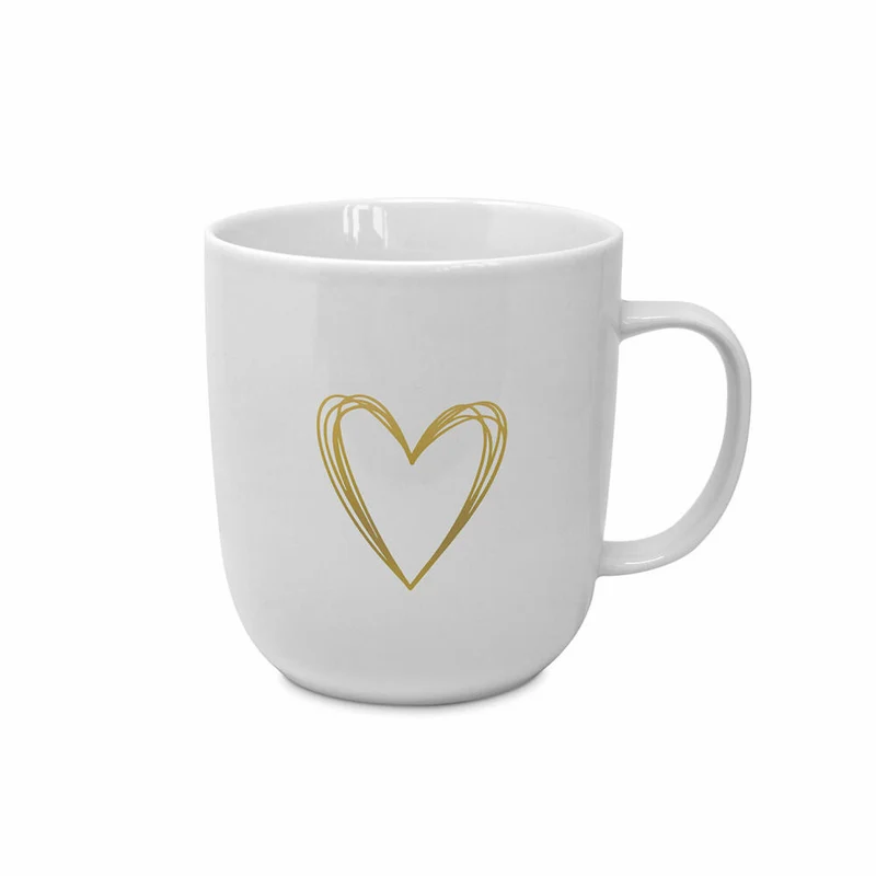 PPD Pure Heart gold Single Mug, Tasse, Teetasse, Kaffetasse, Kaffee Becher, New Bone China, 400 ml, 164101916