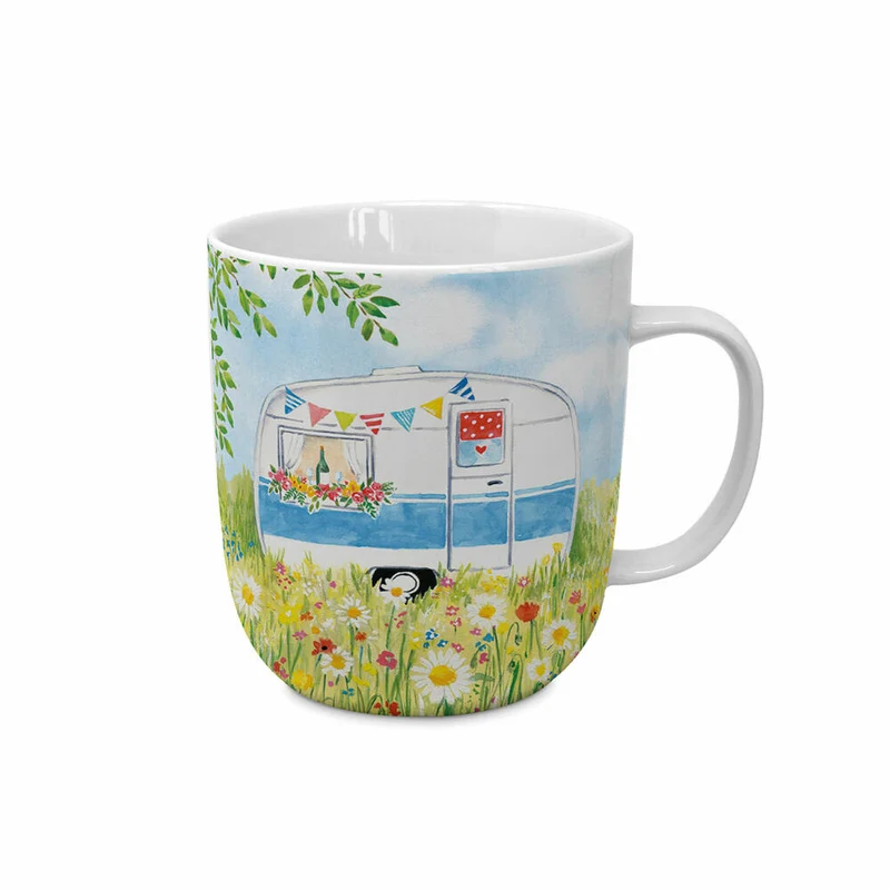 PPD Happy Camping Single Mug, Tasse, Teetasse, Kaffetasse, Kaffee Becher, New Bone China, 400 ml, 164102174