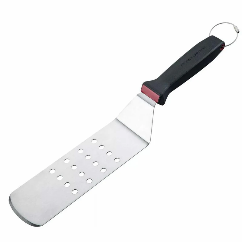 FMprofessional Bratenwender Presist gelocht, Edelstahl, POM, Schwarz-Rot, 24 x 7 cm, 21992