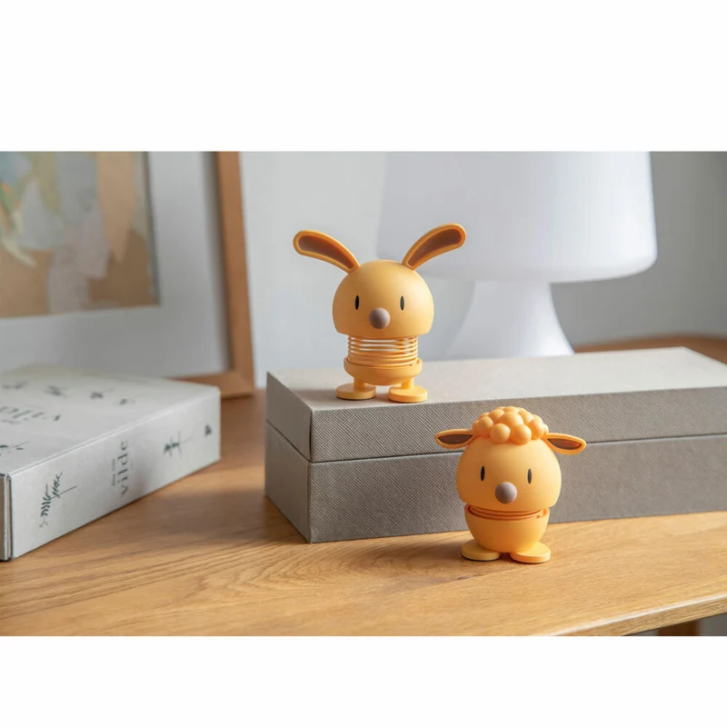 Hoptimist Dekofigur Soft Bunny S Mimosa, Hase, Wackelfigur, Kunststoff, 9 cm, 28040