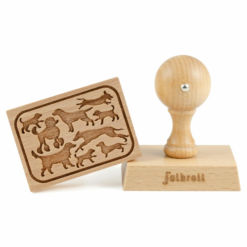 Folkroll Keksstempel Hunde, 70x50 mm, Cookiestempel, Backstempel, Keks, Stempel, Motiv, Buchenholz, 336731