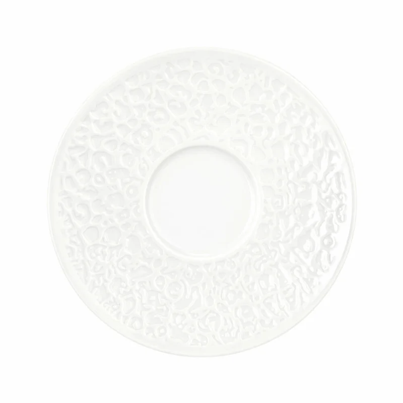 Seltmann Weiden Nori-Home Kombi-Untertasse Groß, Unterteller, Porzellan, Relief Breit weiß, Ø 16.6 cm, 001.772656