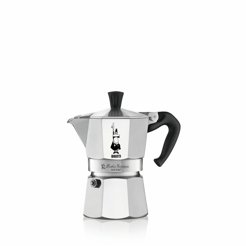 Bialetti Espressokocher Moka Express für 3 Tassen, Espresso, Espressokanne, Kaffeebereiter, Aluminium, Silber, 130 ml, 1162