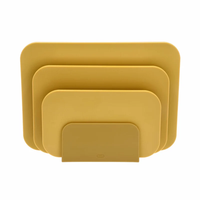 Rosti Schneidebrett-Set Choptima 4-tlg., Schneidunterlage, PE-Kunststoff, Curry, 27822