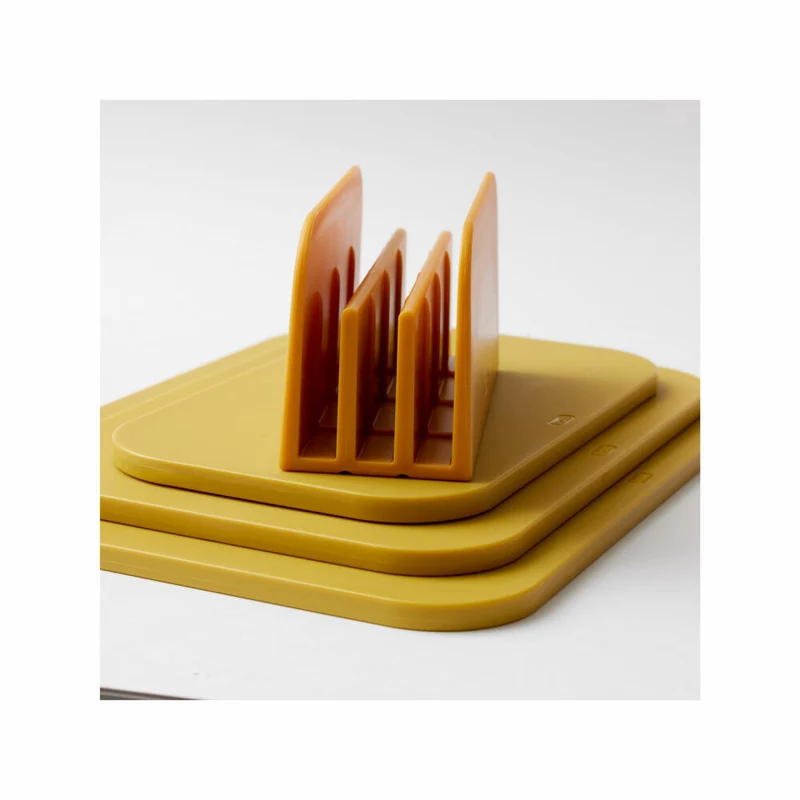 Rosti Schneidebrett-Set Choptima 4-tlg., Schneidunterlage, PE-Kunststoff, Curry, 27822