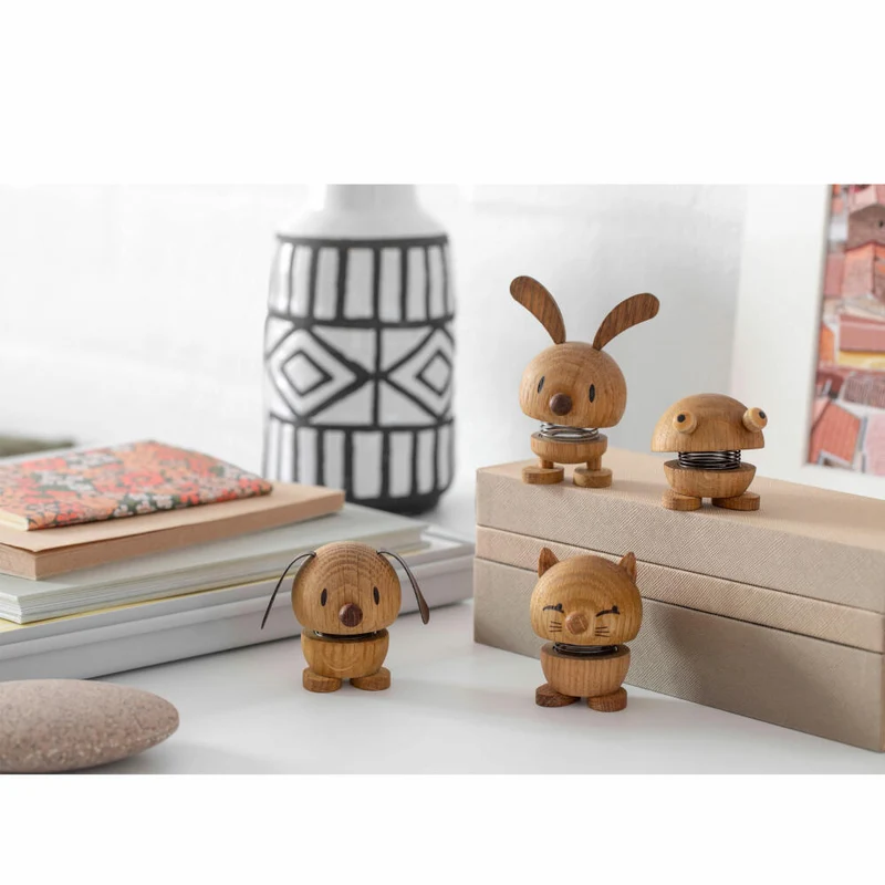 Hoptimist Dekofigur Dog S Oak, Hund, Wackelfigur, Eichenholz, Braun, 6.8 cm, 26984