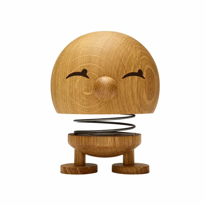 Hoptimist Dekofigur Bimble L Oak, Wackelfigur, Eichenholz, Braun, 14 cm, 27561