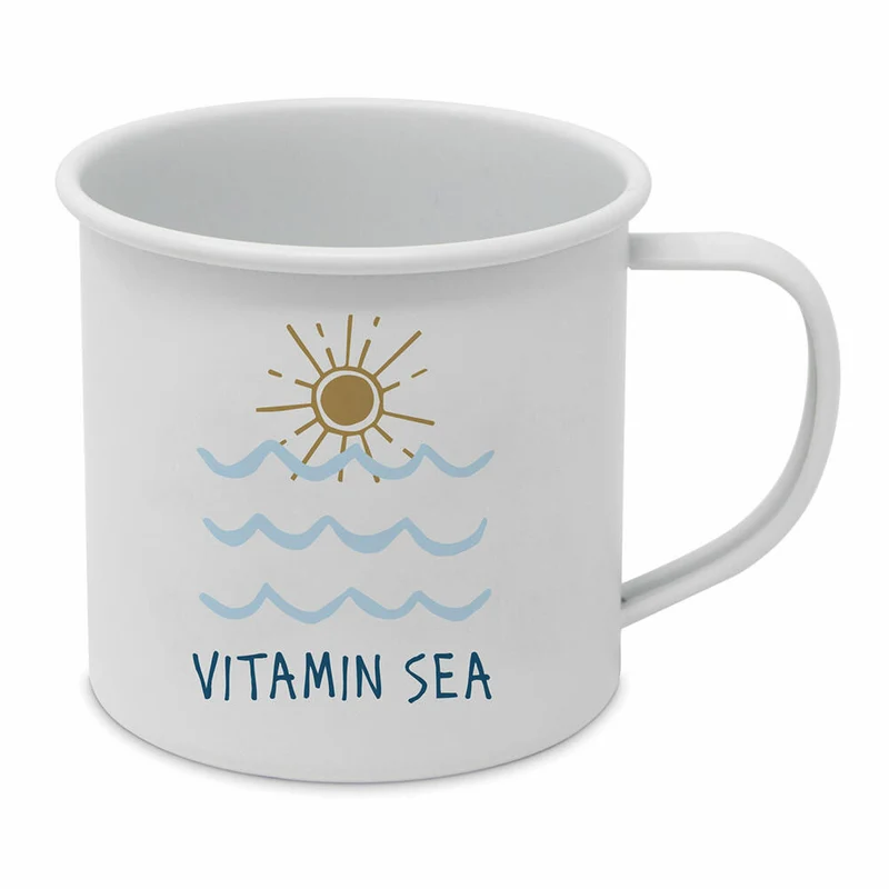 PPD Seaside Sun Happy Metal Mug, Henkelbecher, Kaffeebecher, Becher, Tasse, Metall, 500 ml, 180002665