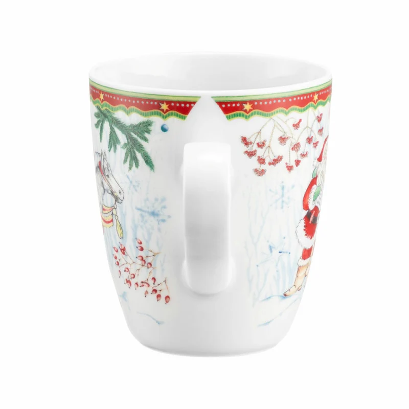 Seltmann Weiden Becher mit Henkel, Kaffeebecher, Teetasse, Tasse, Porzellan, Weihnachtsmänner, 400 ml, 001.767888