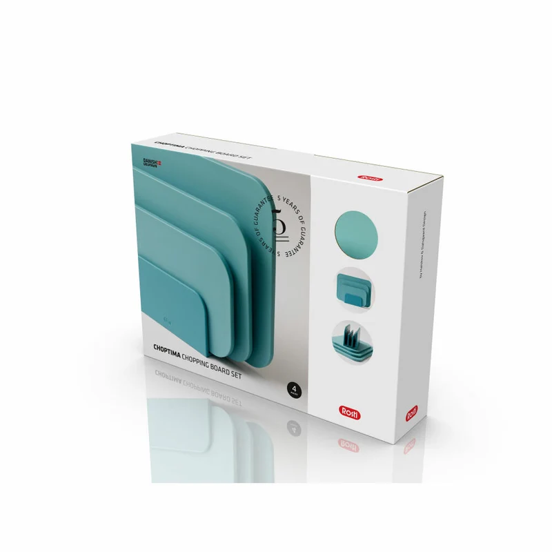 Rosti Schneidebrett-Set Choptima 4-tlg., Schneidunterlage, PE-Kunststoff, Nordic Green, 27824