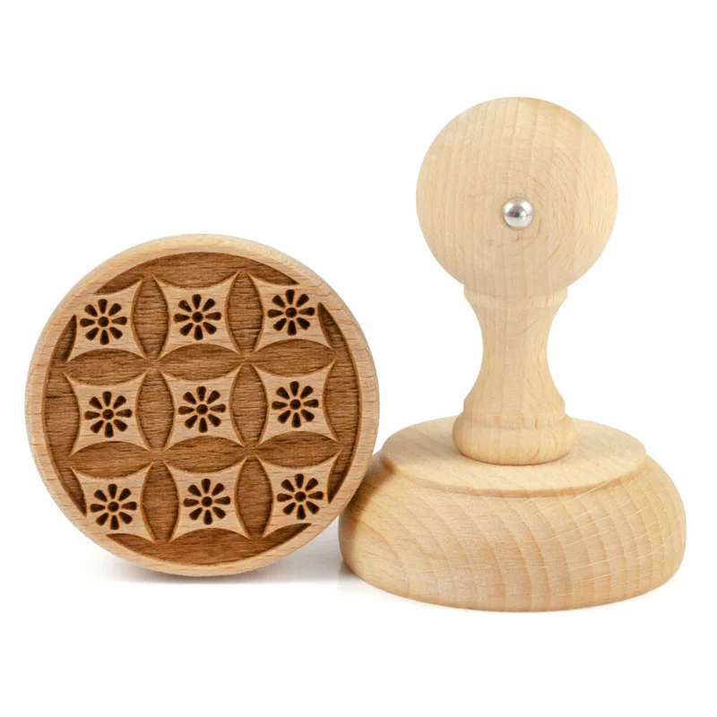 Folkroll Keksstempel China Muster, Ø 60 mm, Cookiestempel, Backstempel, Keks, Stempel, Motiv, Buchenholz, 336885