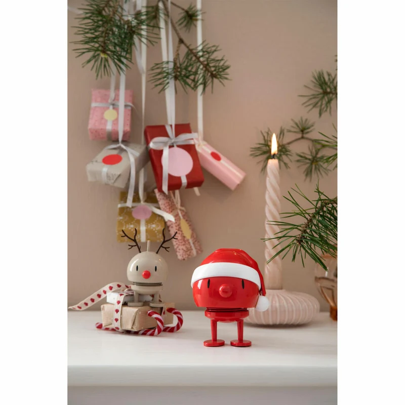 Hoptimist Medium Santa Bumble, Wackelfigur, Wackel Figur, Dekoidee, Dekoration, Kunststoff, Rot, 26165