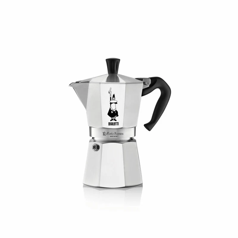 Bialetti Espressokocher Moka Express für 4 Tassen, Espresso, Espressokanne, Kaffeebereiter, Aluminium, Silber, 190 ml, 1164