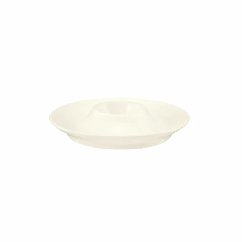 Seltmann Weiden Zoé Fine Diamond Eierbecher mit Ablage, Eierhalter, Eier Becher, Porzellan, Creme Uni, 001.746262