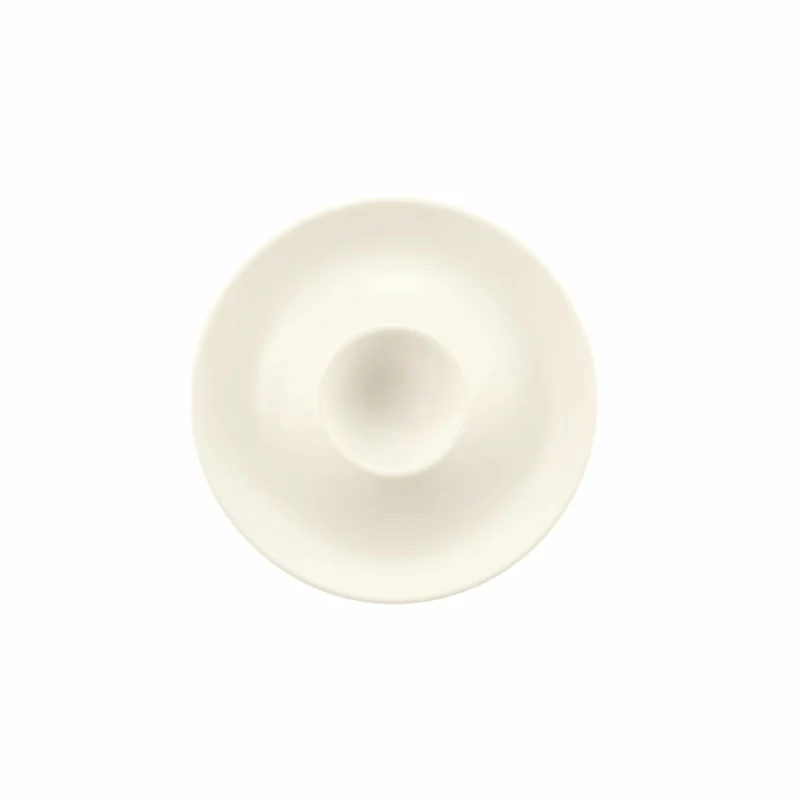 Seltmann Weiden Zoé Fine Diamond Eierbecher mit Ablage, Eierhalter, Eier Becher, Porzellan, Creme Uni, 001.746262