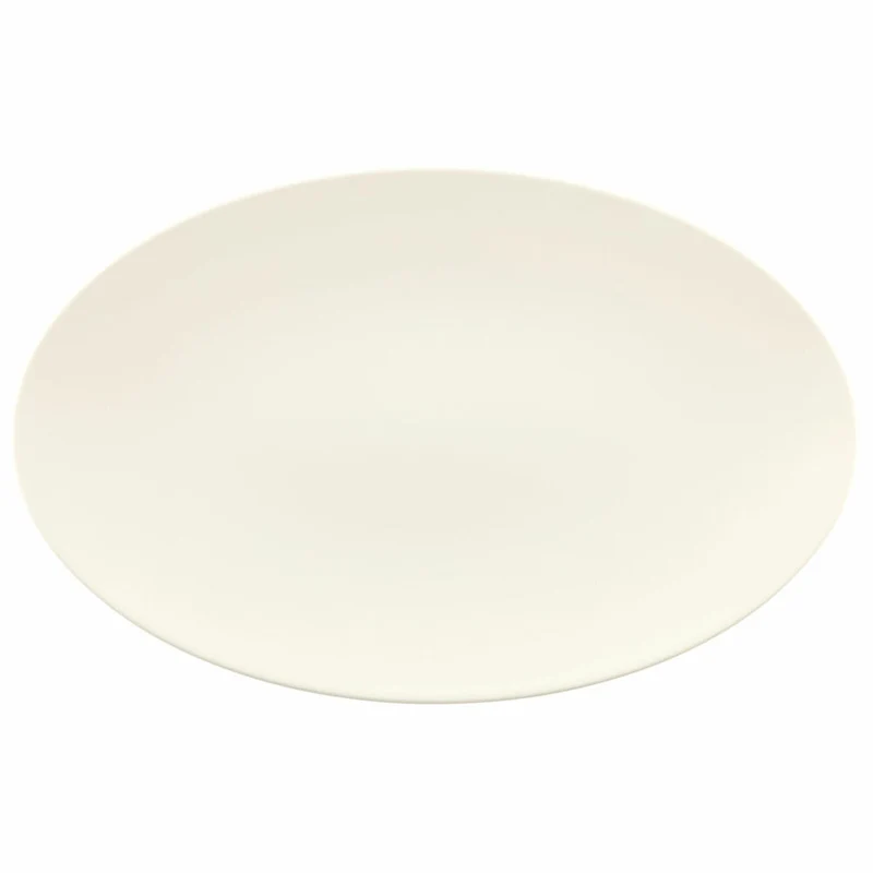 Seltmann Weiden Zoé Fine Diamond Servierplatte Oval, Servierteller, Porzellan, Creme Uni, 40.3 x 25.8 cm , 001.746263