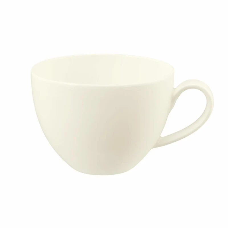 Seltmann Weiden Zoé Fine Diamond Milchkaffeeobertasse, Milchkaffeetasse, Kaffeetasse, Kaffee Tasse, Porzellan, Creme, 350 ml, 001.746274