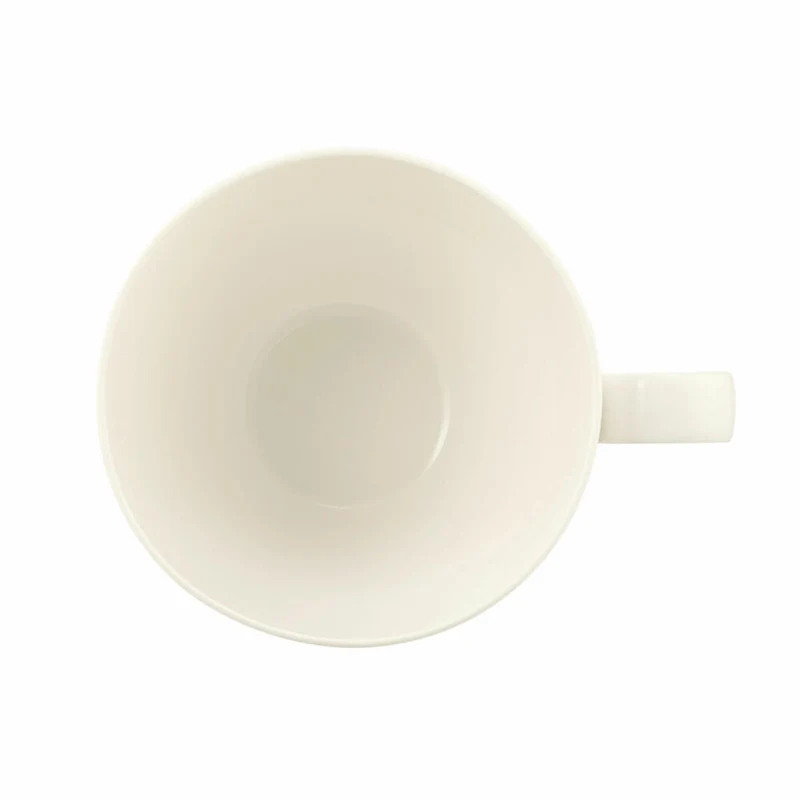 Seltmann Weiden Zoé Fine Diamond Milchkaffeeobertasse, Milchkaffeetasse, Kaffeetasse, Kaffee Tasse, Porzellan, Creme, 350 ml, 001.746274