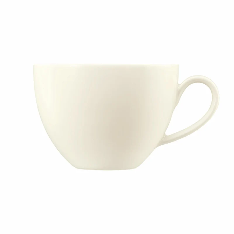 Seltmann Weiden Zoé Fine Diamond Milchkaffeeobertasse, Milchkaffeetasse, Kaffeetasse, Kaffee Tasse, Porzellan, Creme, 350 ml, 001.746274