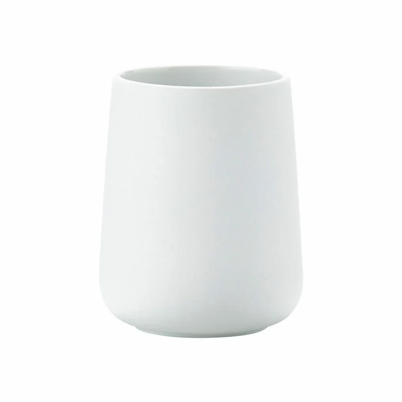 Zone Denmark Zahnbürstenbecher Nova, Zahnputzbecher, Porzellan, White, H 10 cm, 330102