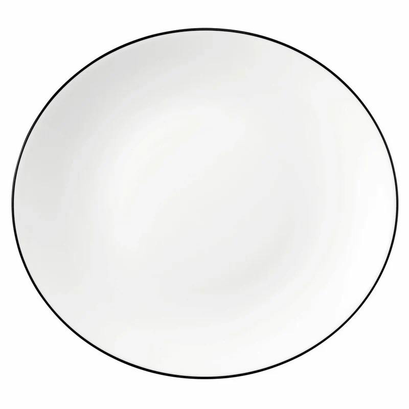 Seltmann Weiden Modern Life Speiseteller Oval, Teller, Porzellan, Black Line, 30.2 x 27.7 cm, 001.758864