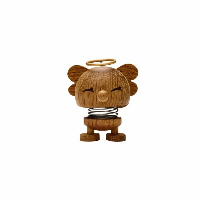 Hoptimist Dekofigur Angel Bimble S Oak, Engel, Wackelfigur, Eichenholz, Braun, 7.1 cm, 27175