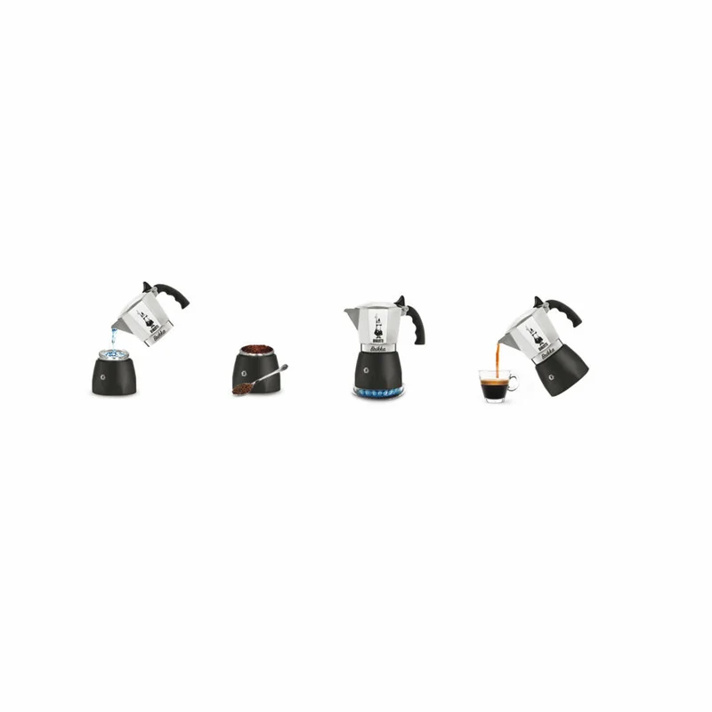 Bialetti Espressokocher Brikka für 4 Tassen, Espresso, Espressokanne, Induktion, Edelstahl, Anthrazit, 150 ml, 7317
