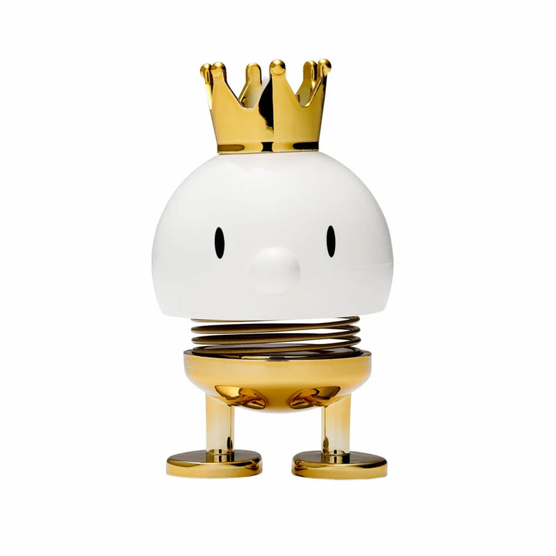 Hoptimist Bumble Prince, Wackelfigur, Wackel Figur, Dekoidee, Kunststoff, Weiß / Gold, Ø 5 cm, 26142