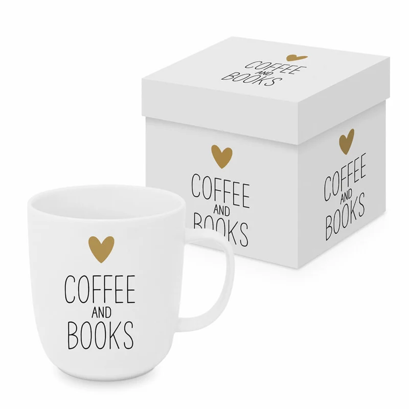 PPD Coffee & Books Matte Mug, in Geschenkbox, Henkelbecher, Kaffeebecher, Becher, Tasse, New Bone China, 400 ml, 161402672