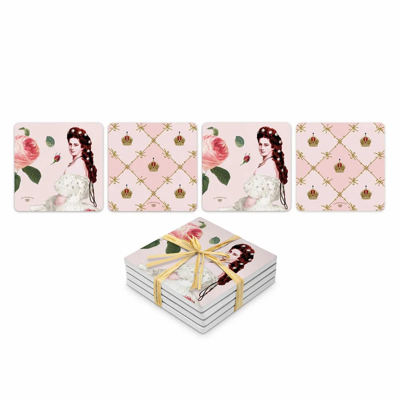 PPD Sisi and Vienna Design Coaster, 4-tlg., Untersetzer, Glasuntersetzer, Dolomit, 186502344