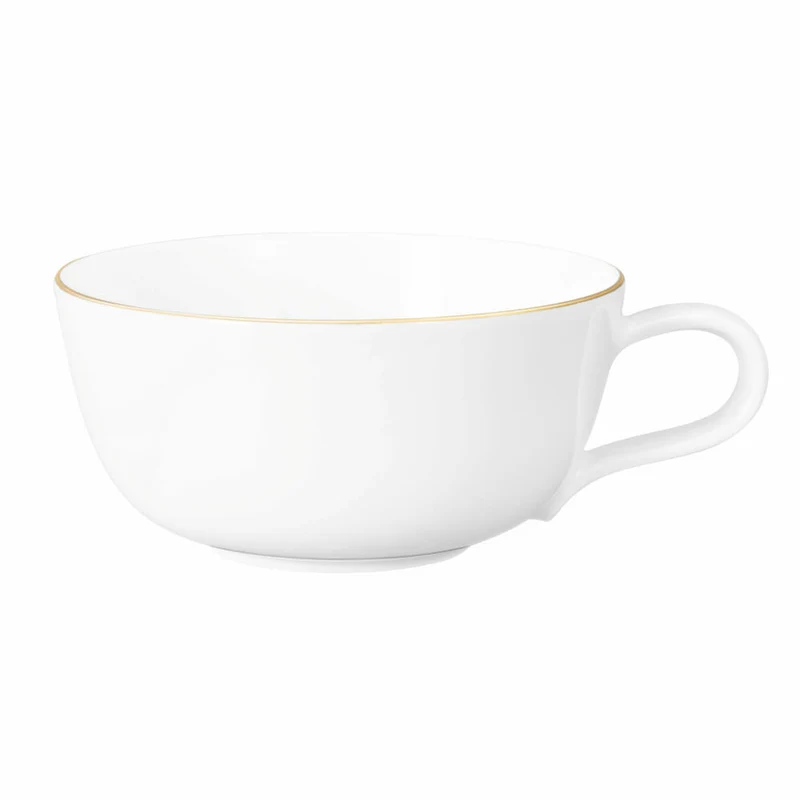 Seltmann Weiden Liberty Teeobertasse Groß, Teetasse, Tee Tasse, Porzellan, Goldrand, 290 ml, 001.765026
