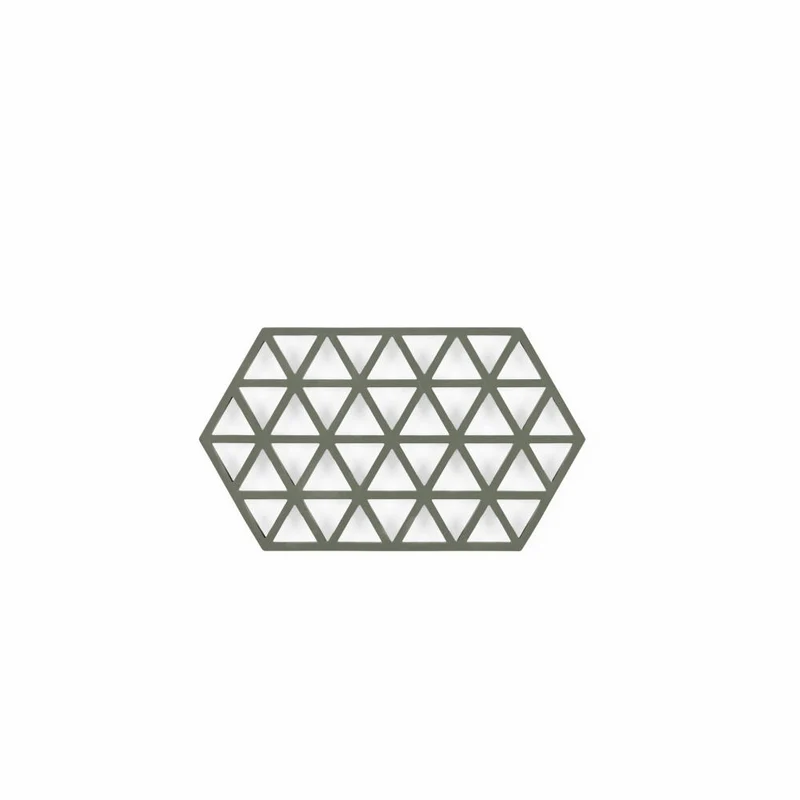 Zone Denmark Untersetzer Triangles, Topfuntersetzer, Pfannenuntersetzer, Silikon, Olive Green, L 24 cm, 24360