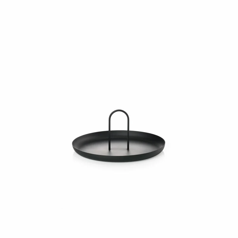 Zone Denmark Tablett Singles, mit Handgriff, Serviertablett, Dekotablett, Metall / Eisen, Black, Ø 30 cm, 24378