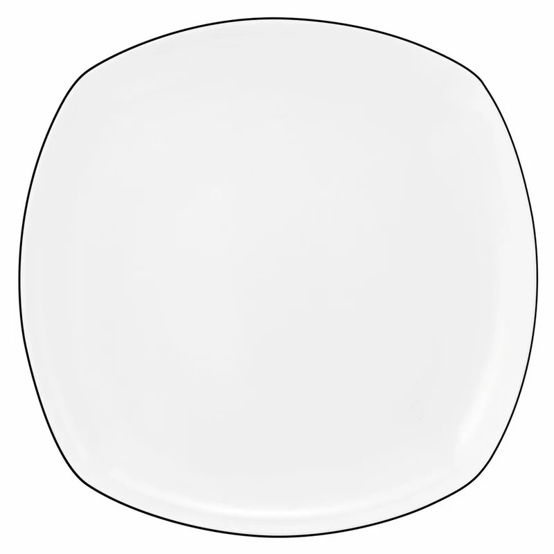 Seltmann Weiden Lido Speiseteller Eckig, Teller, Porzellan, Black Line, 26.2 cm, 001.750528
