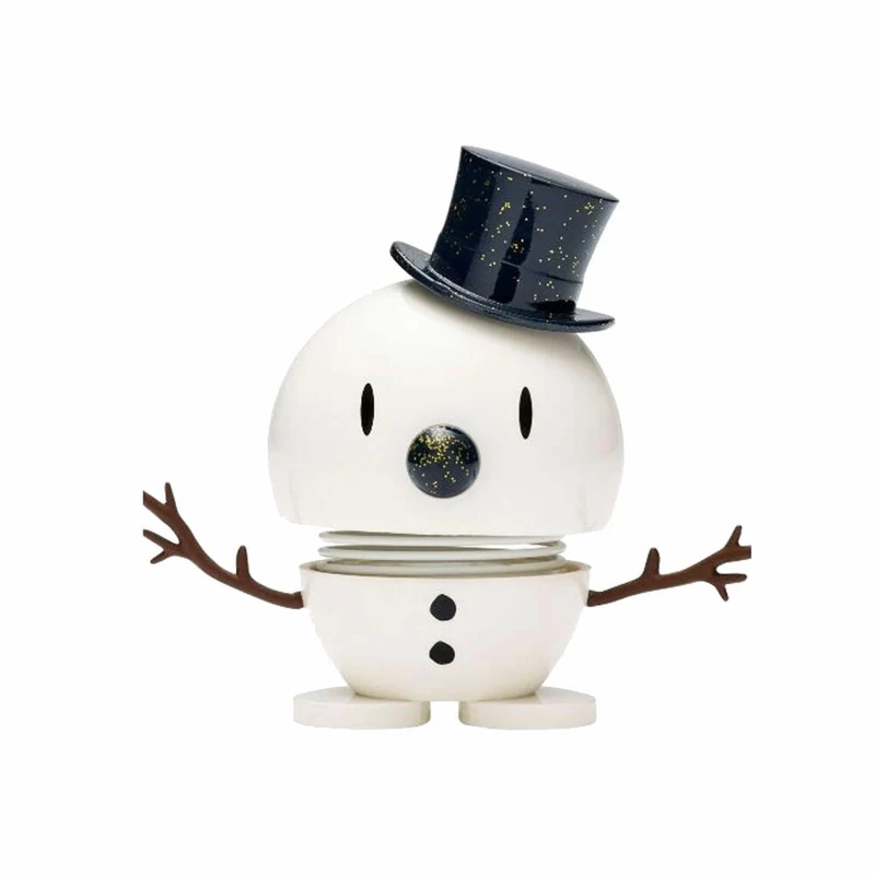 Hoptimist Small Snowman, Wackelfigur, Wackel Figur, Dekoration, Schneemann, Kunststoff, Weiß, 26173