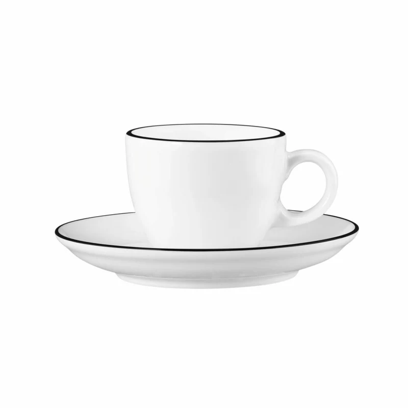 Seltmann Weiden Modern Life Espressotasse, Espresso Tasse, Porzellan, Black Line, 90 ml, 001.758869